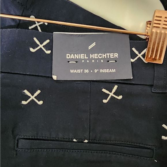 Daniel Hechter Paris Size 36 navy blue white Golf club shorts NWT New - Picture 4 of 4